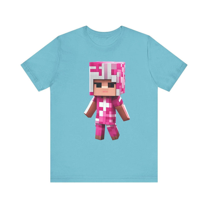 Minecraft Pixel Warrior T Shirt | Turquoise