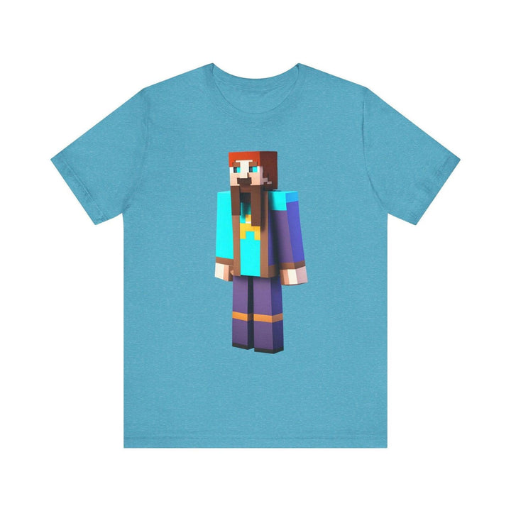 Minecraft Pixel Wizard Adventure T Shirt | Heather Aqua