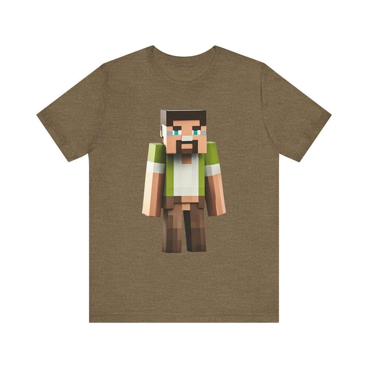 Minecraft Pixel Woodsman T Shirt | Heather Olive