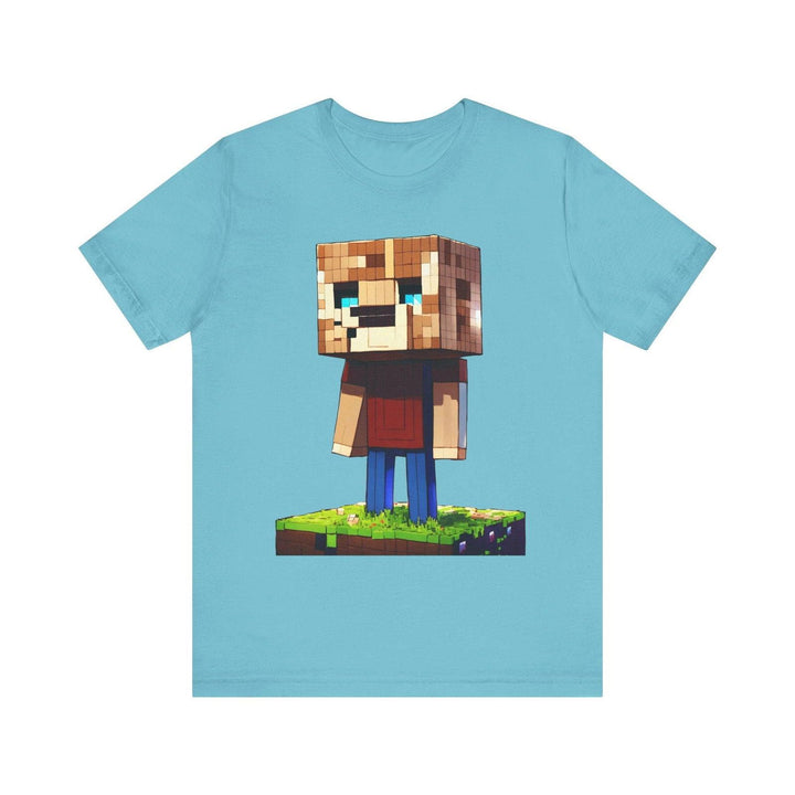 Minecraft Pixel World Explorer T Shirt | Turquoise