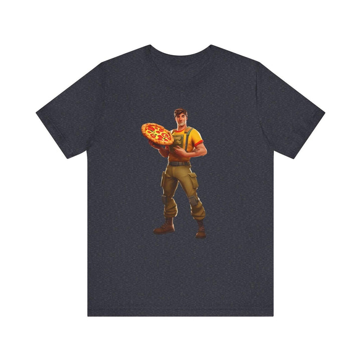 Fortnite Pizza Party Hero T Shirt | Heather Navy