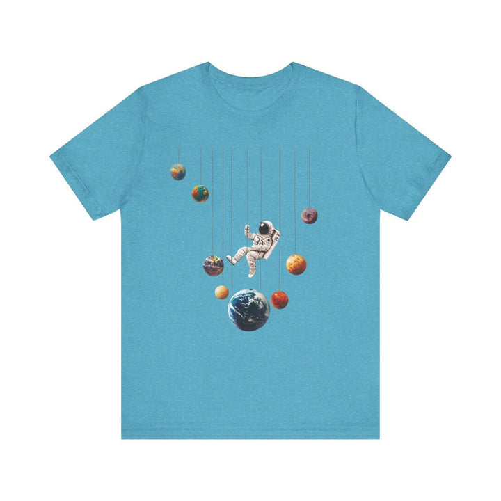 Nasa Planet Swing T Shirt | Heather Aqua