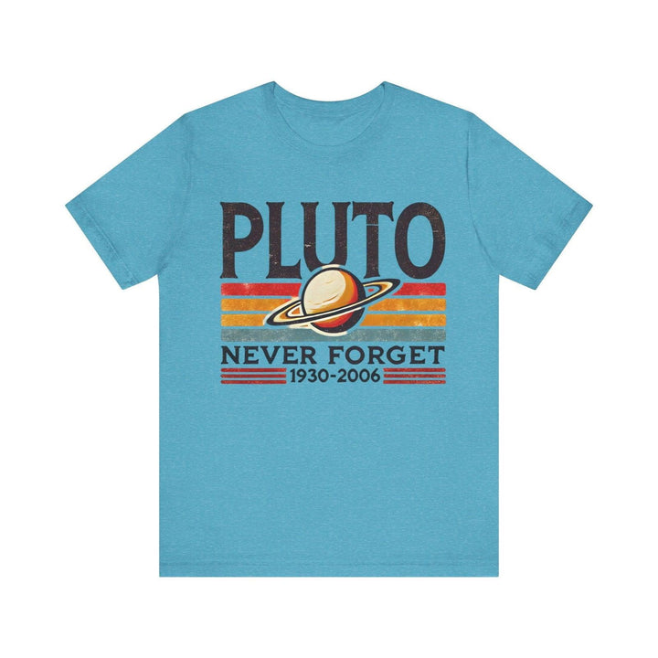 Nasa Pluto Never Forget T Shirt | Heather Aqua