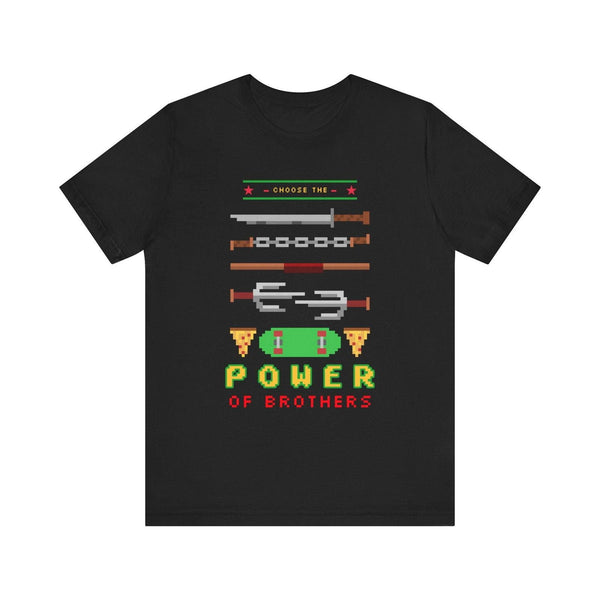 Retro Gaming Power of Brothers T Shirt | Black