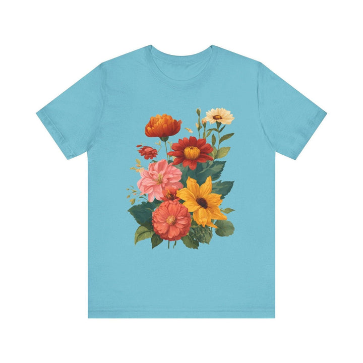 Flower Radiant Garden T Shirt | Turquoise