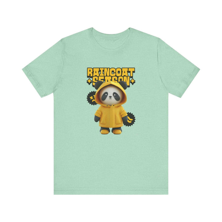 Adventure Raincoat Season Panda T Shirt | Heather Mint