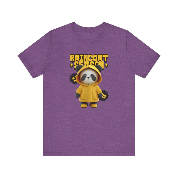 Adventure Raincoat Season Panda T Shirt | Heather Team Purple