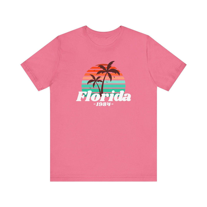 Beach Retro Florida '84 T Shirt | Charity Pink