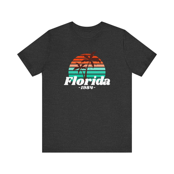 Beach Retro Florida '84 T Shirt | Dark Grey Heather