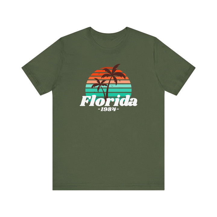 Beach Retro Florida '84 T Shirt | Military Green