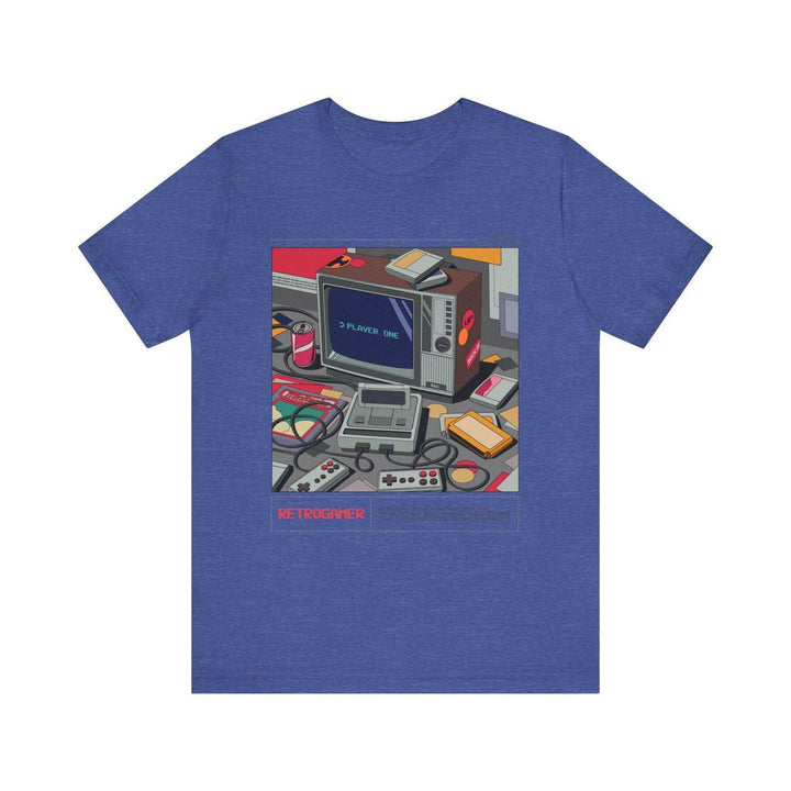 Retro Gaming Vibe T Shirt | Heather True Royal