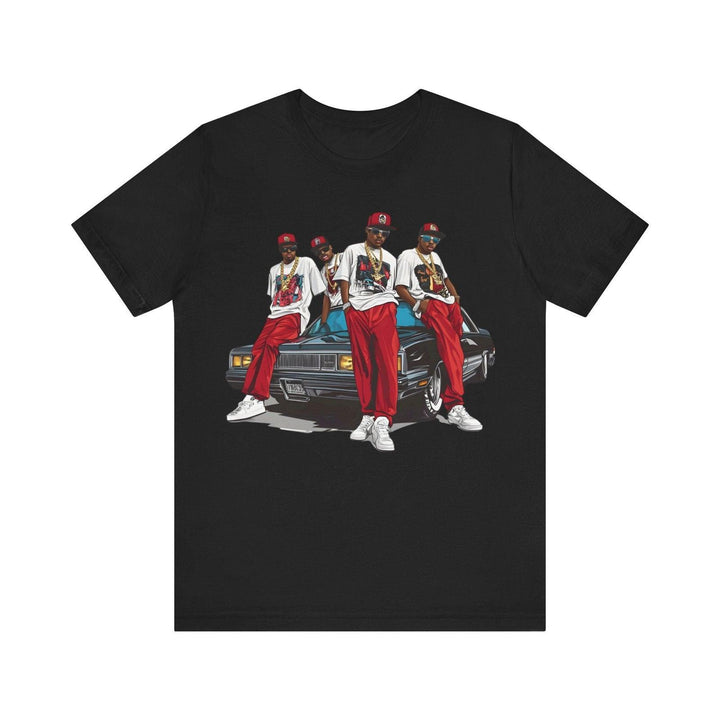 Hip Hop Retro Gangster Vibes T Shirt | Black