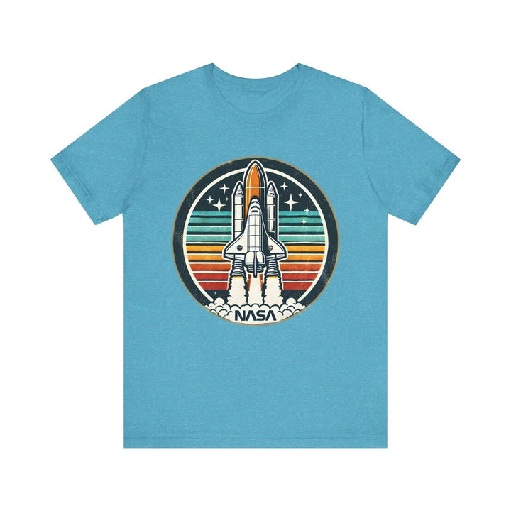 Nasa Retro Shuttle T Shirt | Heather Aqua