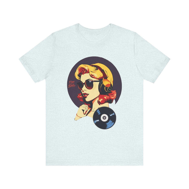 Hip Hop Retro Vibes Diva T Shirt | Heather Ice Blue