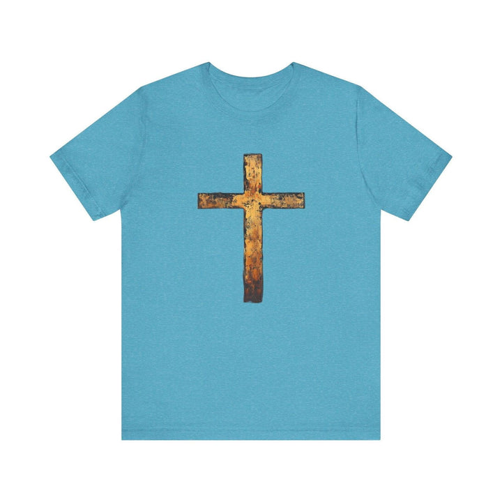 Christian Rustic Faith T Shirt | Heather Aqua