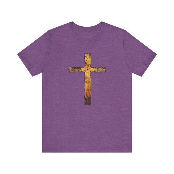 Christian Rustic Faith T Shirt | Heather Team Purple