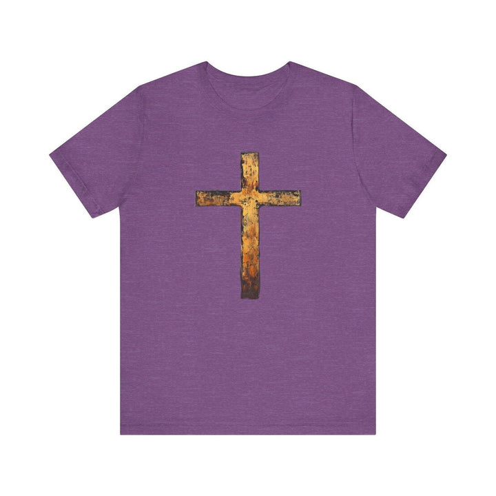 Christian Rustic Faith T Shirt | Heather Team Purple