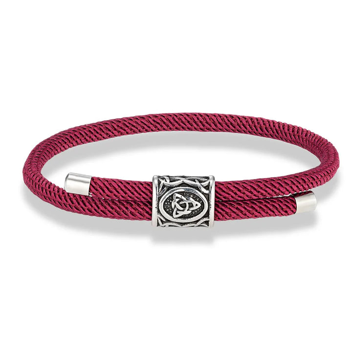 Runes Bead Bracelet | Wine Red Twill Tees