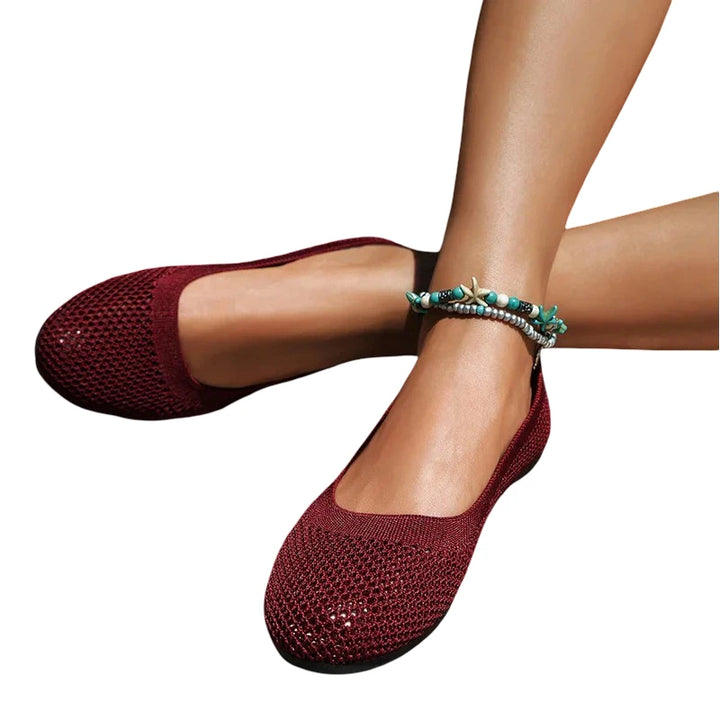 Women Breathable Round Toe | Orthopedic Shoes | Red Twill Tees