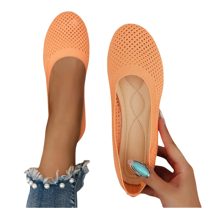 Women Breathable Round Toe | Orthopedic Shoes | Orange Twill Tees