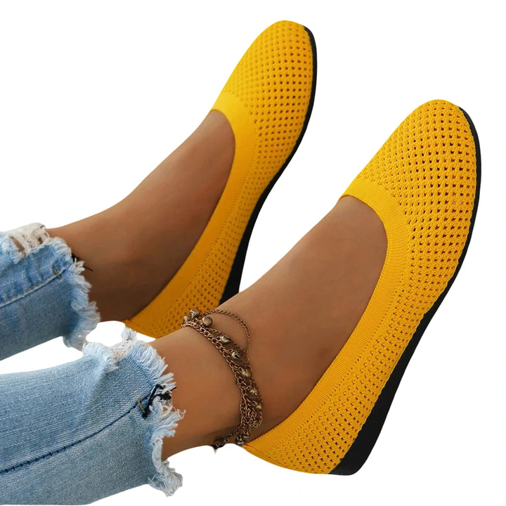 Women Breathable Round Toe | Orthopedic Shoes | Yellow Twill Tees
