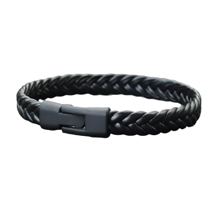 Weaven Leather Bracelet | Black Twill Tees