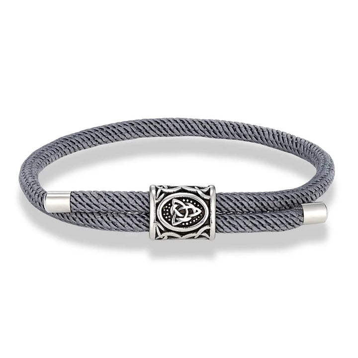 Runes Bead Bracelet | Dark Gray Twill Tees