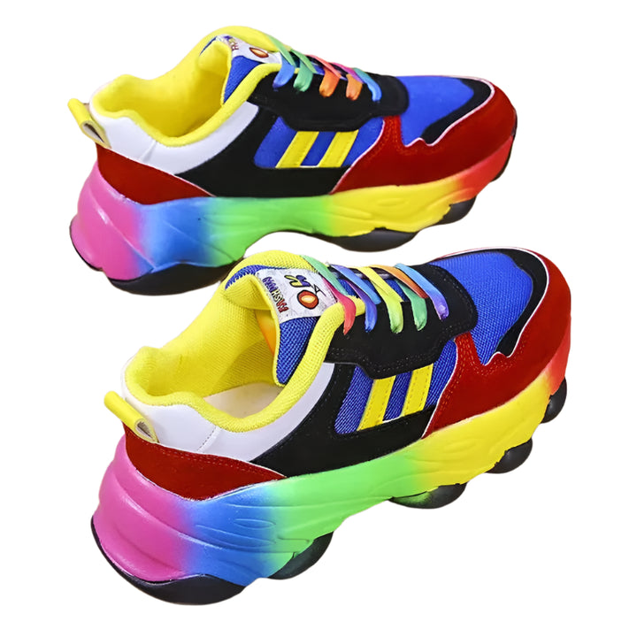 Women Rainbow Sneakers | Orthopedic Shoes | Twill Tees