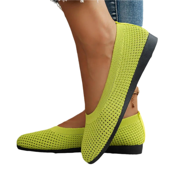 Women Breathable Round Toe | Orthopedic Shoes | Light Green Twill Tees