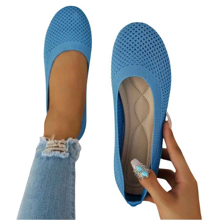 Women Breathable Round Toe | Orthopedic Shoes | Sky Blue Twill Tees