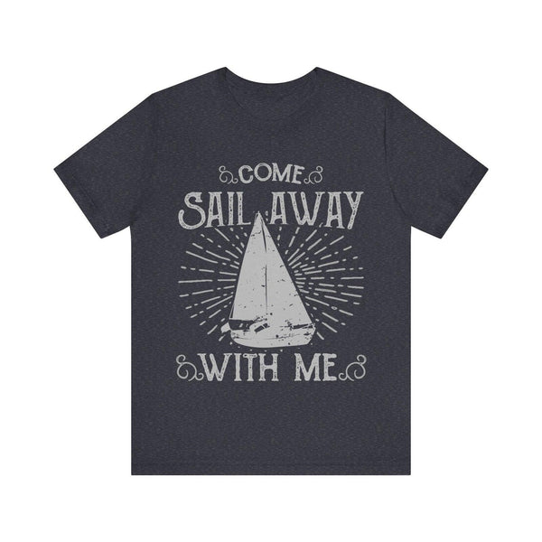 Fishing Sail Away T Shirt | Heather Navy