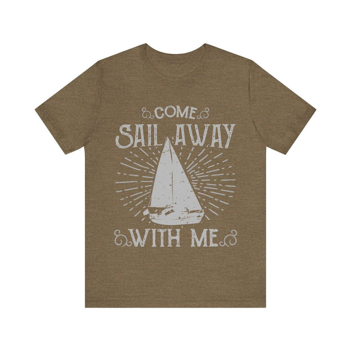 Fishing Sail Away T Shirt | Heather Olive