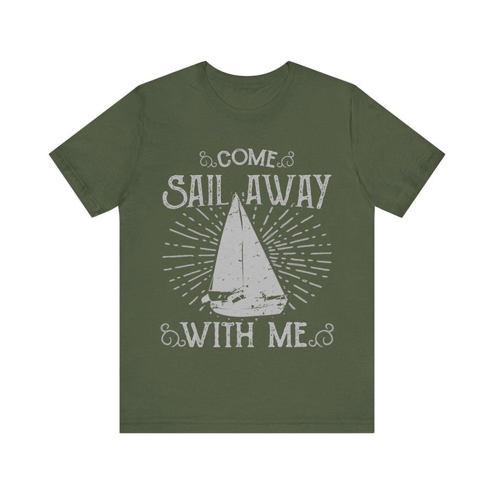 Fishing Sail Away T Shirt | Military Green