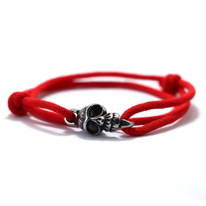 Steel Skull Bracelet | Red Twill Tees