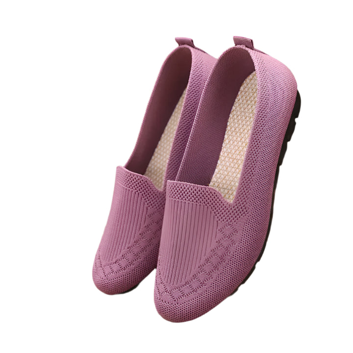 Women Casual Knit Walking | Orthopedic Shoes | Purple Twill Tees