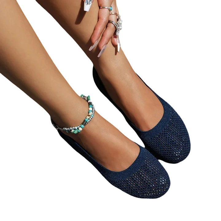 Women Breathable Round Toe | Orthopedic Shoes | Navy Twill Tees