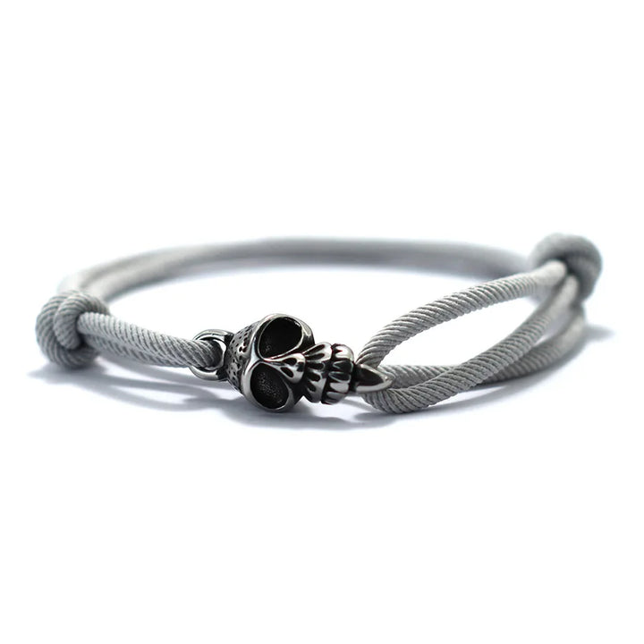 Steel Skull Bracelet | Grey Twill Tees