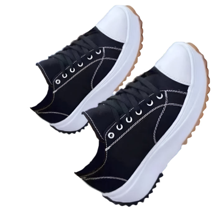 Women Round Head Canvas | Orthopedic Shoes | Black Twill Tees