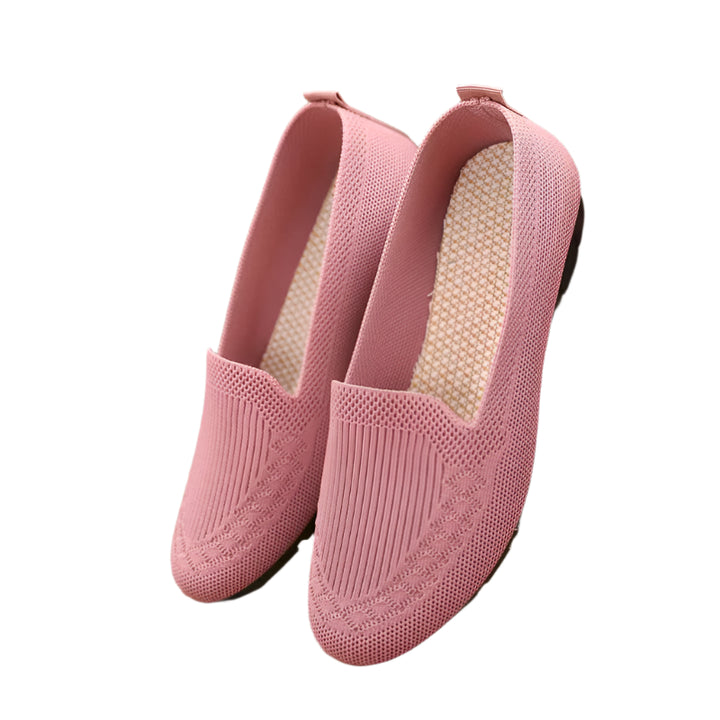 Women Casual Knit Walking | Orthopedic Shoes | Pink Twill Tees