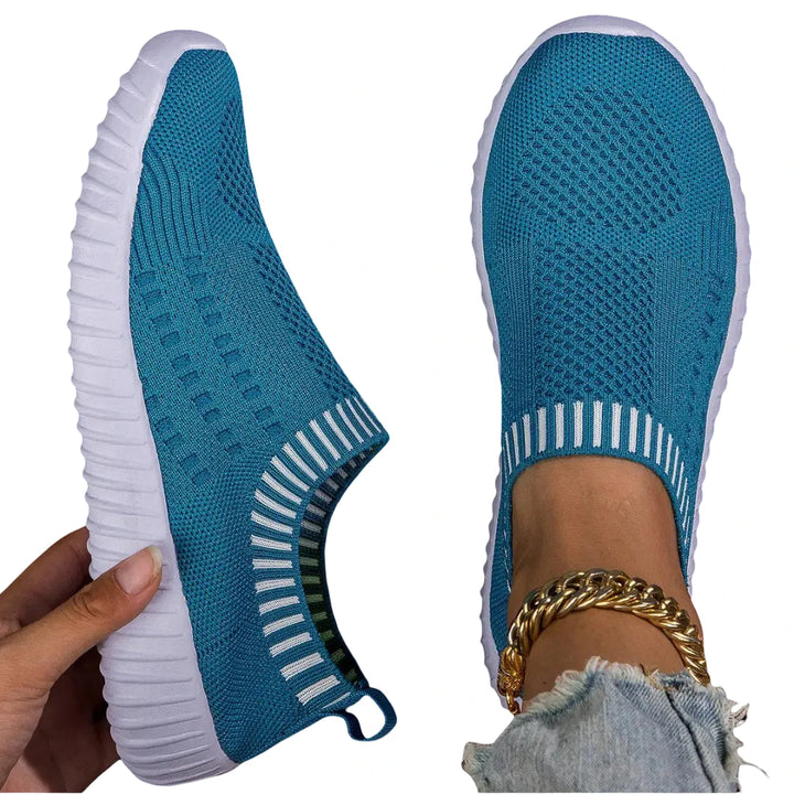 Women Air Knit Sneakers | Orthopedic Shoes | Sky Blue Twill Tees