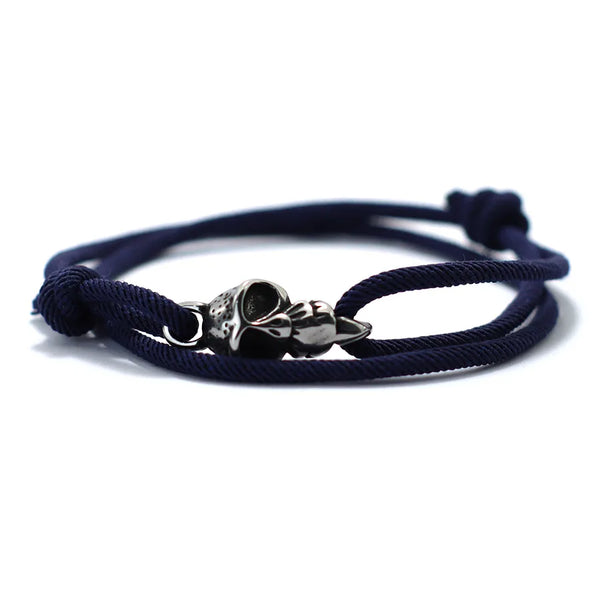 Steel Skull Bracelet | Navy Twill Tees