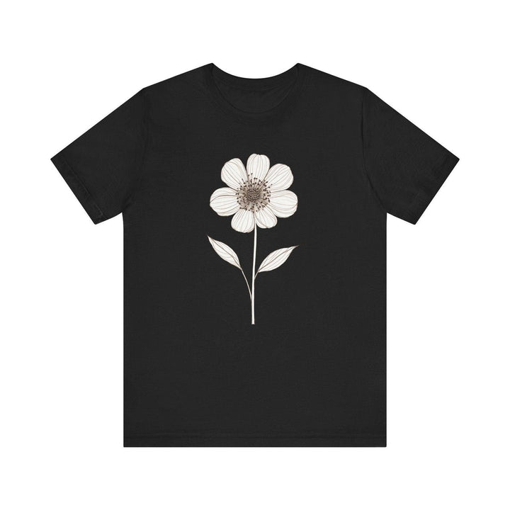 Flower Simple Elegance T Shirt | Black