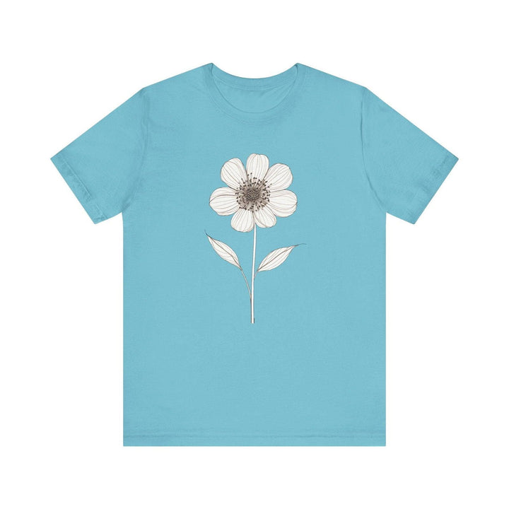 Flower Simple Elegance T Shirt | Turquoise