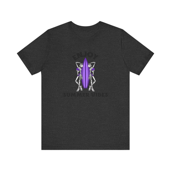 Beach Skeletal Surfer Sisters T Shirt | Dark Grey Heather