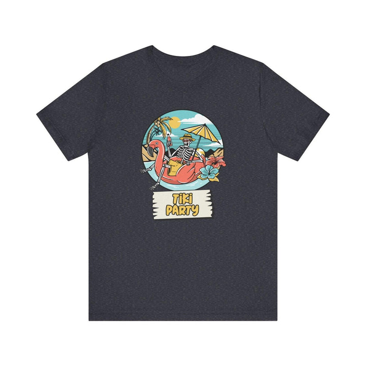 Beach Skeletons in Paradise T Shirt | Heather Navy