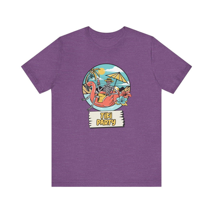 Beach Skeletons in Paradise T Shirt | Heather Team Purple