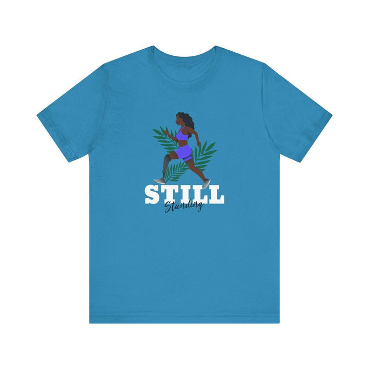 Flower Still Running T Shirt | Aqua