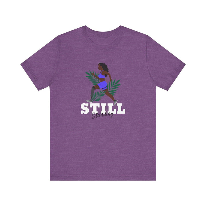 Flower Still Running T Shirt | Heather Team Purple