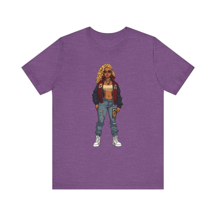 Hip Hop Street Style Diva T Shirt | Heather Team Purple