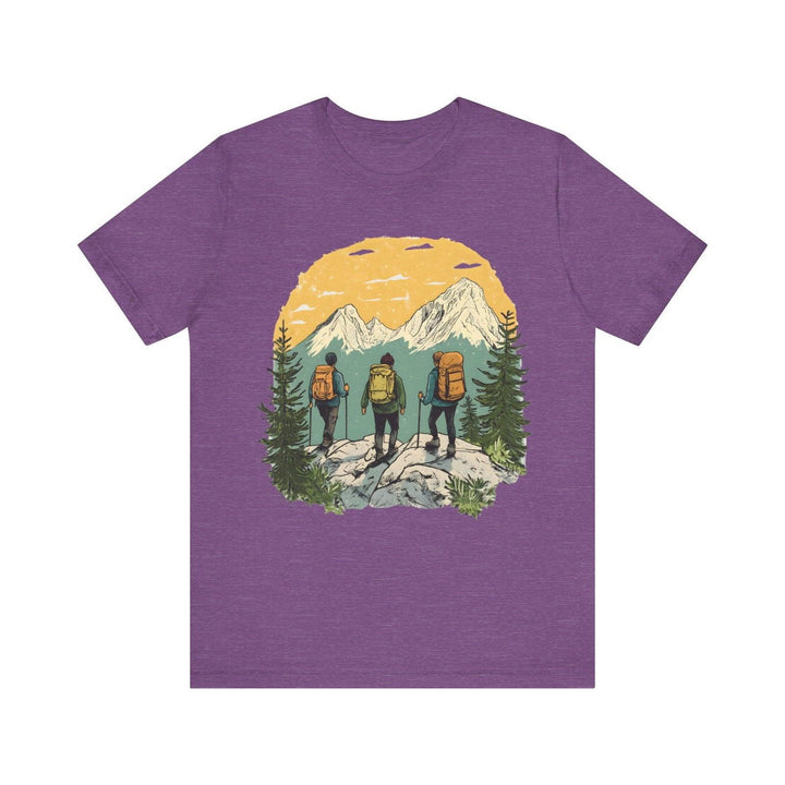 Hiking Summit Seekers T Shirt | Heather Team Purple